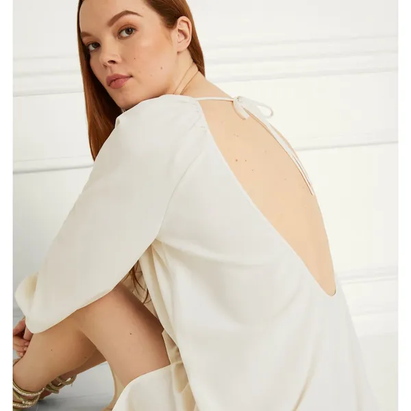 Hill House Simone Long Sleeve Maxi Dress in Coconut Milk Size L - Image 3