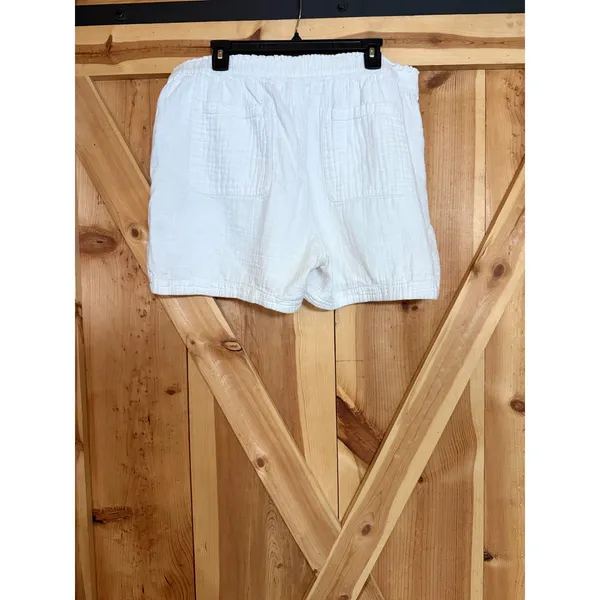 Old Navy White 100% Cotton Shorts Size XL Womens Pull On Elastic Casual Summer - Image 3