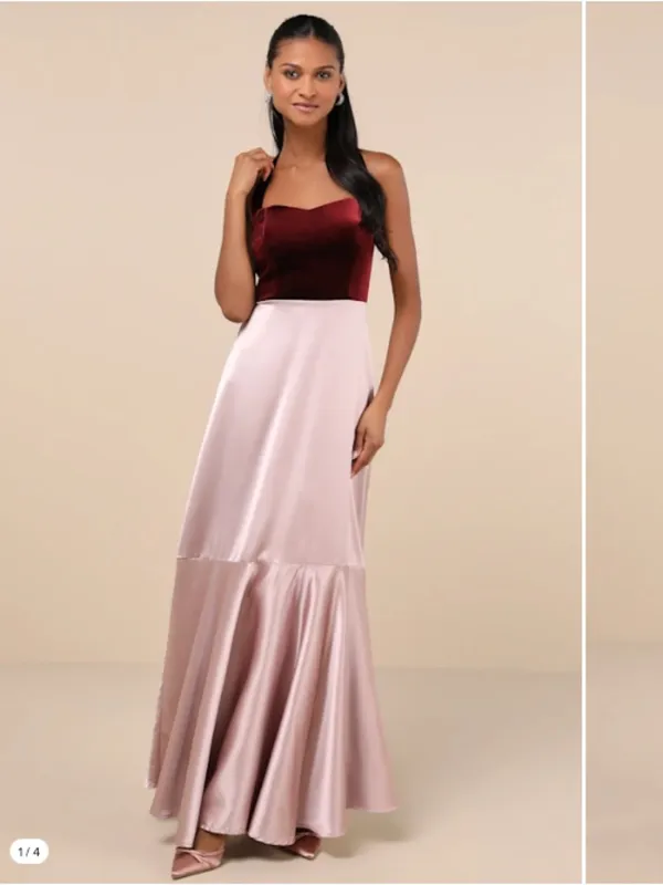 LULUS Sexy Prom Wedding Bridesmaid Sexy Elegant Sophisticated Flowy Maxi - Image 3