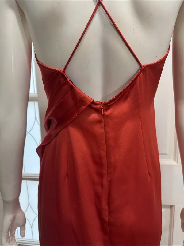 Jay Godfrey Prime Asymmetric Spaghetti Strap Satin Wrap Dress | Size 4 - Image 10