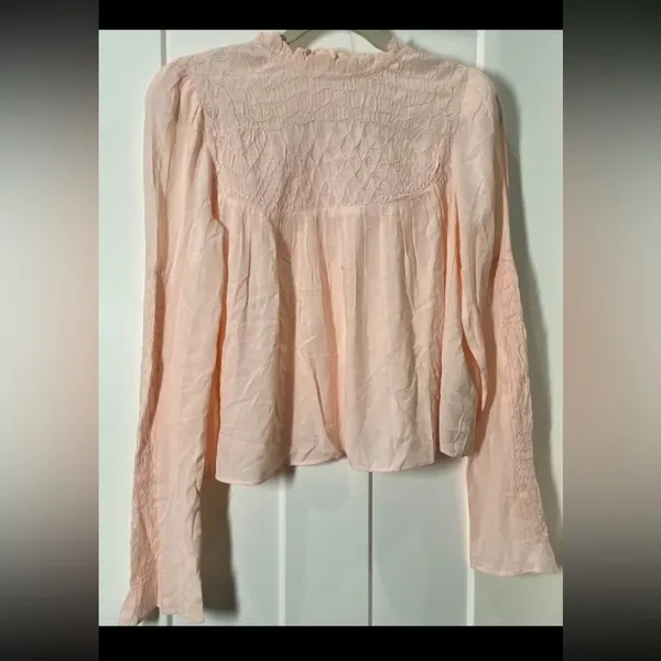 Free People Smocked In Time Blouse. Size Small - Image 3