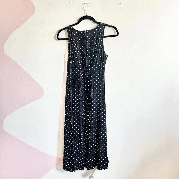 My Michelle Vintage‎ Black White Polka Dot Dress Pin Up Retro 90s Mod Size Small - Image 2