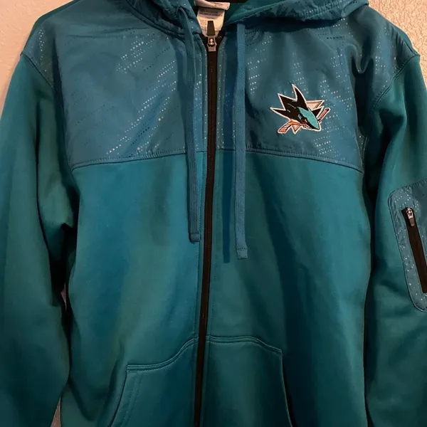 Women’s Sharks zip up hoodie - Image 2