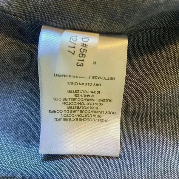 Express Women's S Blue White Striped Pleated Back Trench Coat Size Small Preppy‎ - Image 16