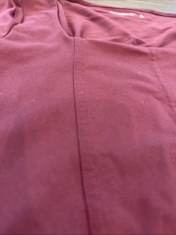 Abercrombie & Fitch Burgundy Soft A&F Long Sleeve Bodysuit Medium - C27-132 - Image 6