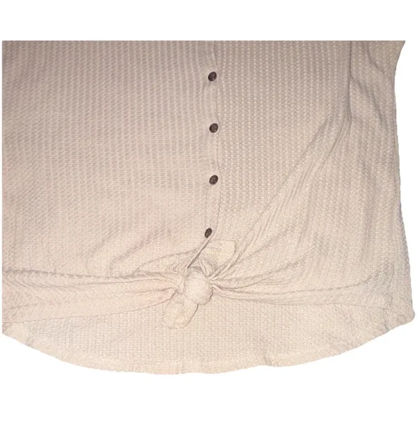 Unbranded Waffle Knit Top Tan Size L - Image 2