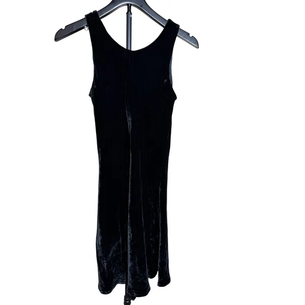 The Limited Vintage Black Silk Blend Velvet Sleeveless‎ Scoop Neck Midi Dress S - Image 5