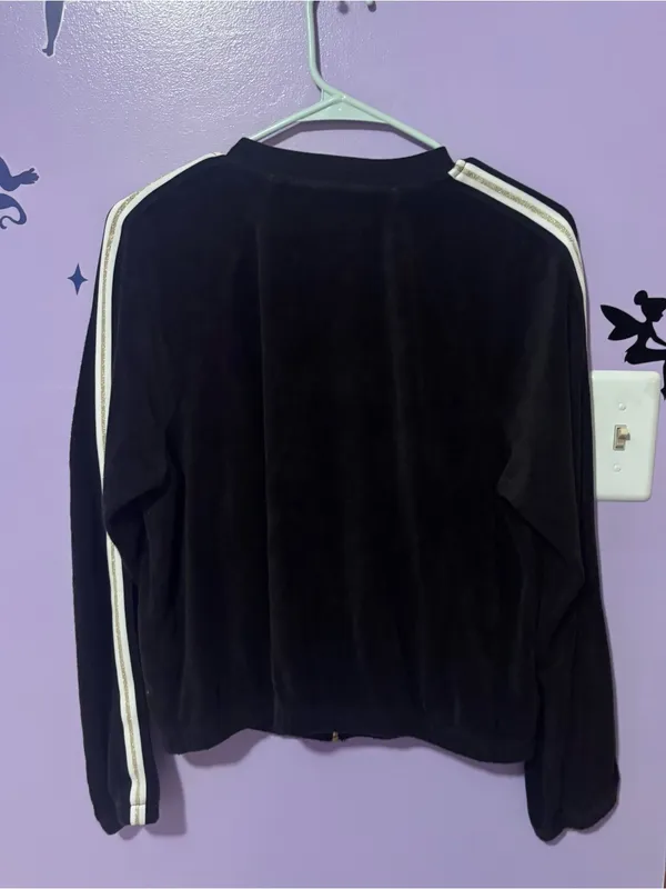 Juicy Couture (Black Label)Black Zip-Front Jacket with Stripe Detail - Image 3