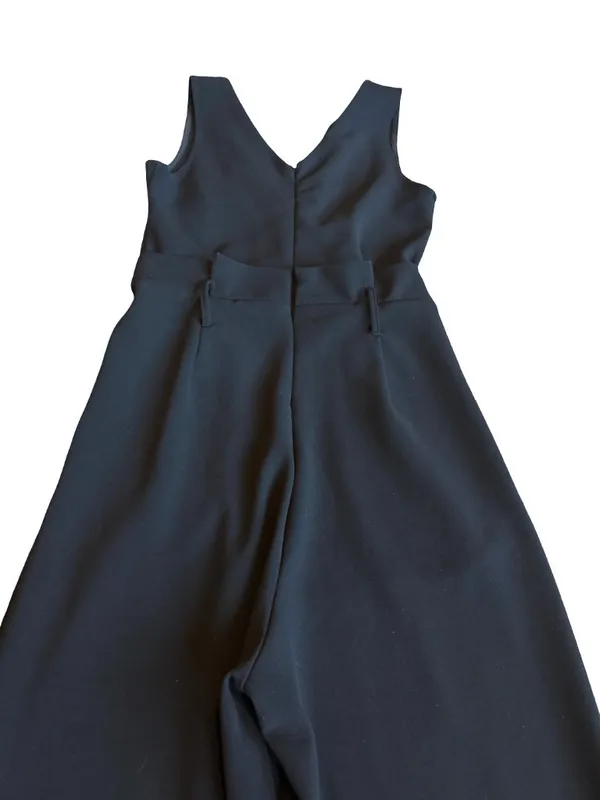 Anthropologie Black Sleeveless Jumpsuit Black Wide Leg Dress Up Down SIze Small - Image 9