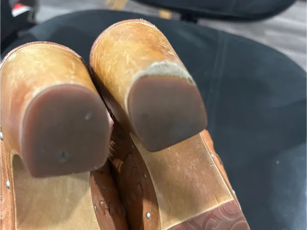 UGG Tan Woven Leather Clog Mules - Image 8