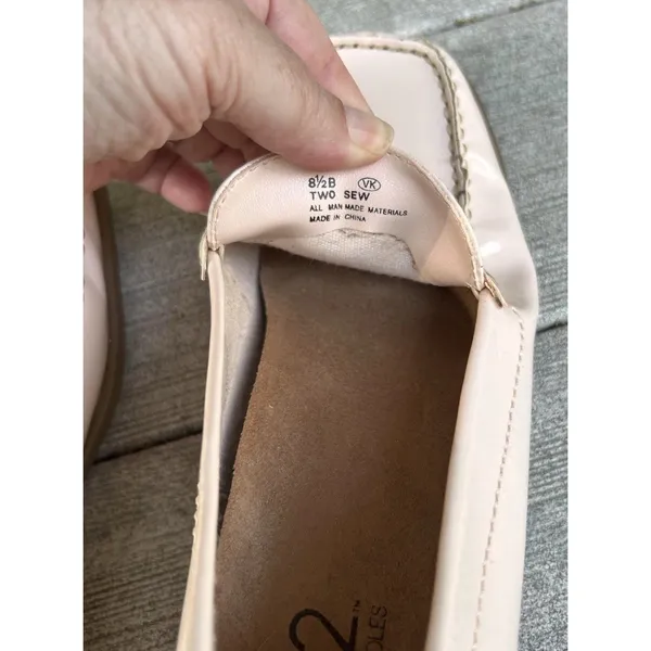 A2 by Aerosoles Two Sew Womens 8.5 B Pink Patent Penny Loafers Square Toe‎ Flat - Image 8