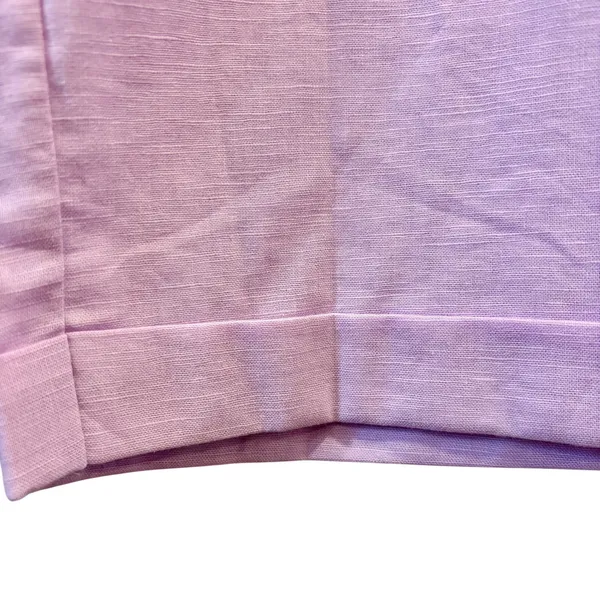Purple High Waisted Wide Leg Linen Blend Pants Button Fly Crop Trousers, 2XL - Image 5