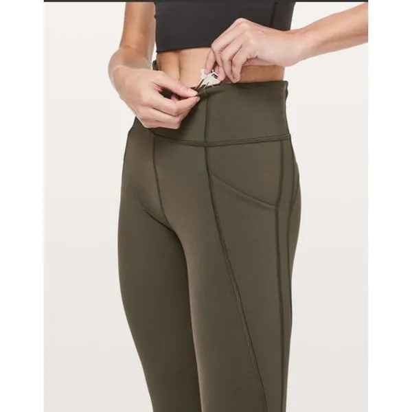 Lululemon Time To‎ Sweat Crop *23" Dark Olive Size 8 - Image 11