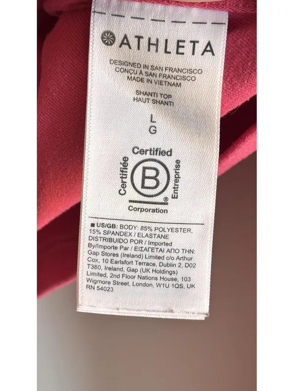 Athleta Shanti Top Dragonfruit Pink Long Sleeve Crop Top Size L - Image 8