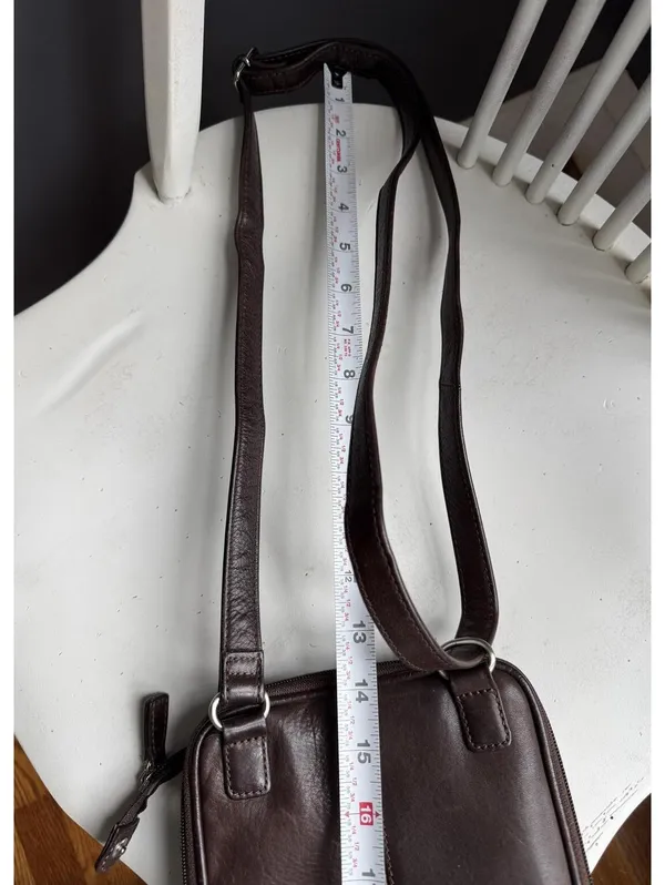 Fossil Chocolate Brown Leather Crossbody Bag - Image 7