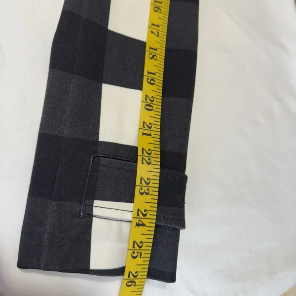 Banana Republic Women’s Plaid Black White Double-Breasted Pea coat Office Size S - Image 14