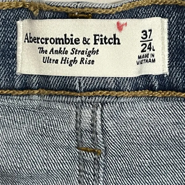 NWT Abercrombie & Fitch Ultra High Rise The Ankle Straight‎ Jeans Size 24 Long - Image 10
