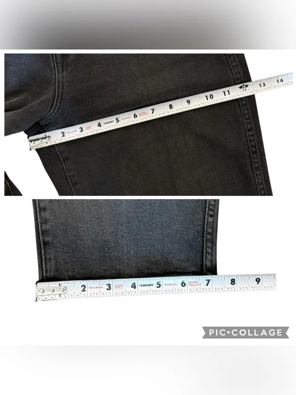 AYR The Beat Cotton High Rise Barrel Leg Ankle Crop Jean Washed Black Size 32 - Image 8