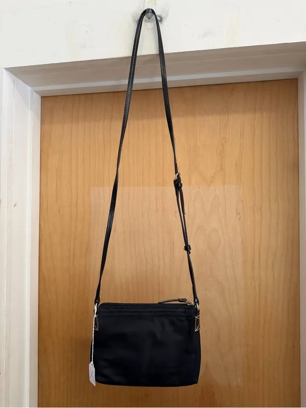 Dooney & Bourke Vintage Black Crossbody - Leather Trim with Iconic Duck Logo - Image 4