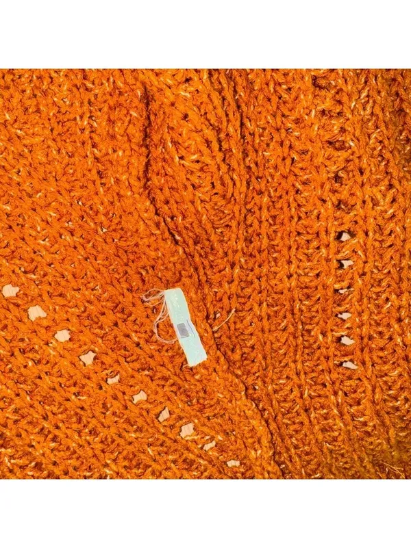 Abercrombie & Fitch Cardigan Sweater Brunt Orange Size Small - Image 3
