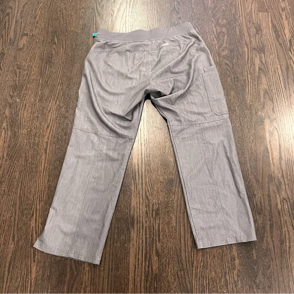 Figs Gray Kade Cargo Joggers with Teal Drawstring - Image 8