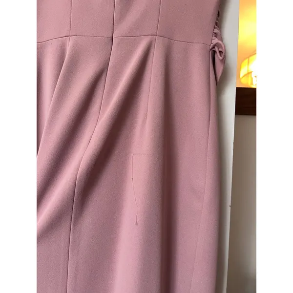 Dress the Population Dana Dress XS Blush Pink V-Neck Sheath Cocktail‎ Wrap Waist - Image 5