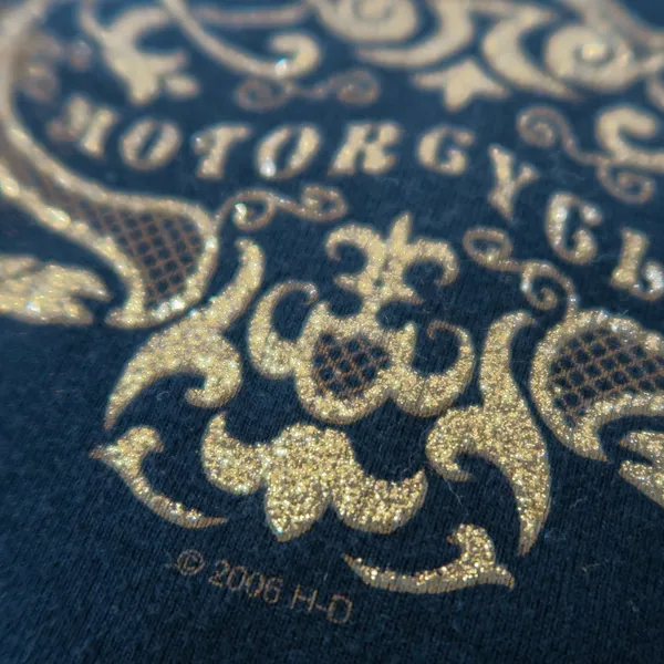 Y2K Harley Davidson Cheetah Gold Sparkly Tank Top Black Size L - Image 6
