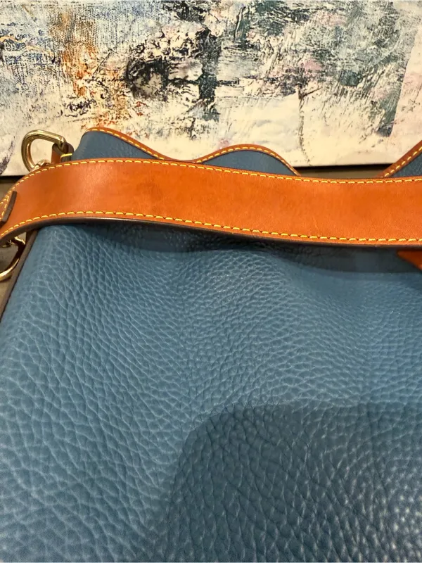 Dooney & Bourke Bucket Drawstring Tasha Midnight Blue EUC - Image 8