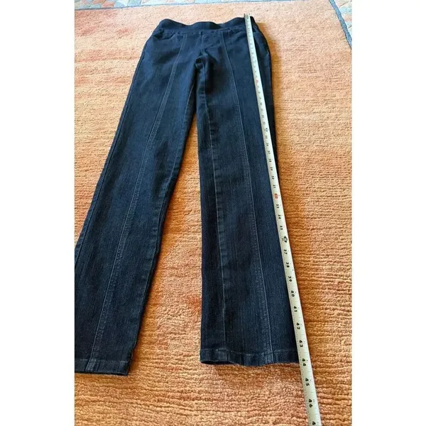 Denim & Co. 2T Dark Wash Pull-On Stretch Denim Pants Slim Straight High rise - Image 5