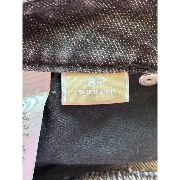 Michael Kors Black Sequin Fleur De‎ Lis Bootcut Jeans Womens 8P Petite - Image 5