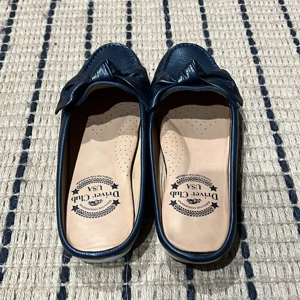 Drivers Club‎ USA California Navy Leather Mules A20 - Image 9