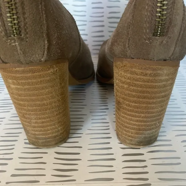 Urban Outfitters Women‎ Taupe Suede Block Heel Ankle Boots Size 9 Back Zip Boho - Image 6