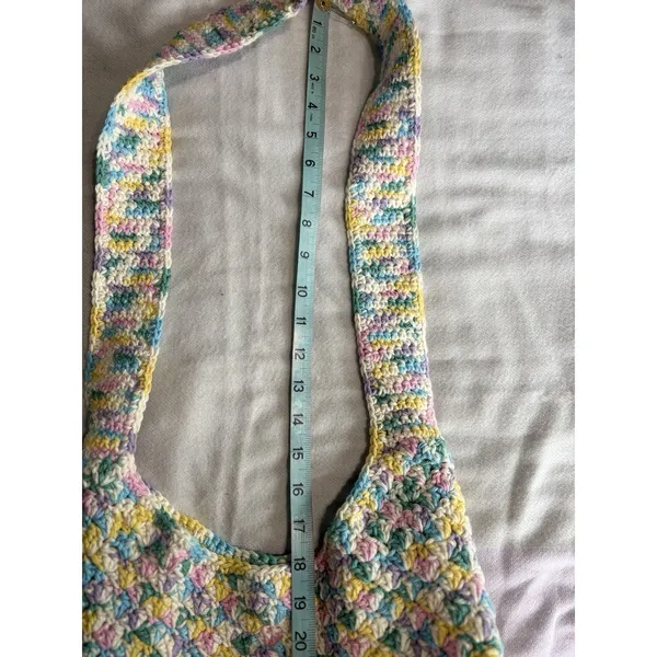 Crochet Boho Bag‎ Handmade Shoulder Multi Colorful Knit Hippie NWOT - Image 5