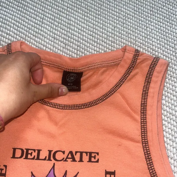 Urban Outfitters Orange Purple Sun And Moon Graphic Crop Tank Top Sz M - Image 4