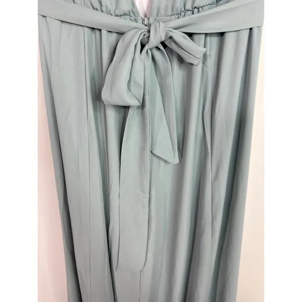 Show Me Your Mumu Jenn Maxi Dress in Silver Sage Crisp Blue‎ V Neck| XL | NWT - Image 12