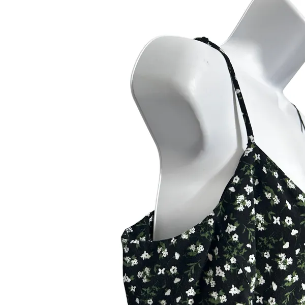 Old Navy Women Cottage Boho Floral Sundress XL Black Smocked Back Indie Whimsy - Image 4