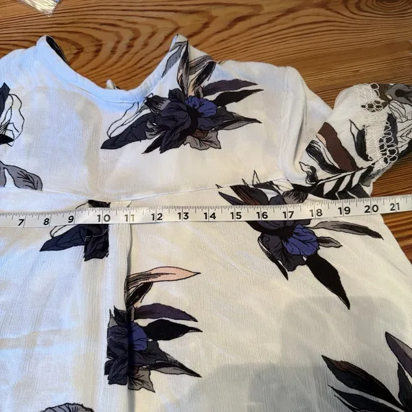 Free People Floral Mini Swing Dress Tunic White Feminine‎ Lace Party Hi-Lo Small - Image 6