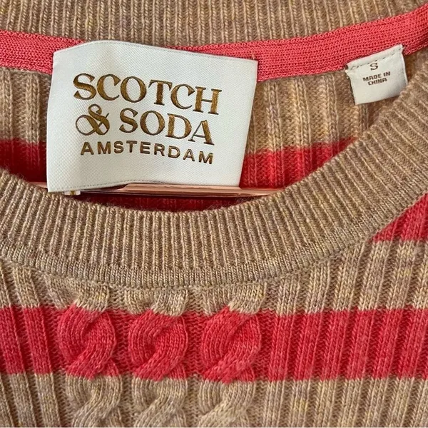Scotch & Soda Women's size small Amsterdam Puff Sleeve Striped Sweater - Image 3
