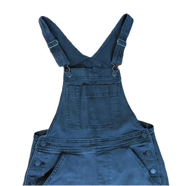 Arizona Jean Co Womens Black Distressed Denim Overalls Knee Slits Bib Size S - Image 3