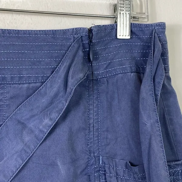 Athleta Odyssey Slate Blue Lyocell Tie Waist Cargo Skirt Size 2 - Image 4