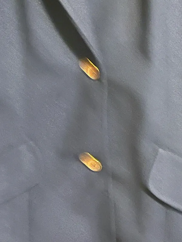 Vintage Queen Casuals 1970s Blazer Women’s Navy Blue Gold Accent Statement Piece - Image 3