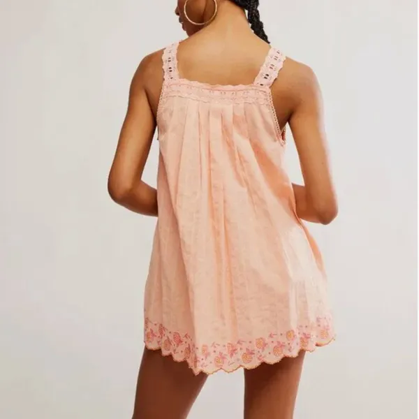 FREE PEOPLE new with tags Latecia Embroidered Mini / Spring Melon - small - Image 3