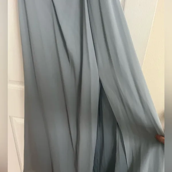 David's Bridal Dusty Blue Off the shoulders dress - Image 5