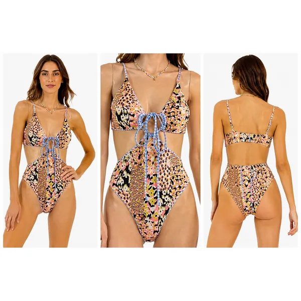 Maaji Lavender Gingham Reversible Trikini One-Piece Swimsuit size Small- NWT - Image 8