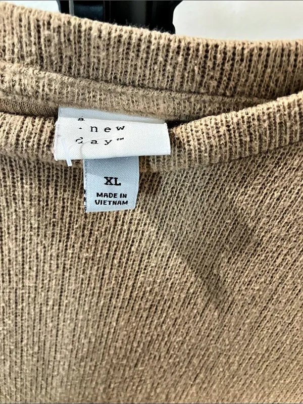 A New Day Textured Crewneck Sweater in Brown XL - Image 6