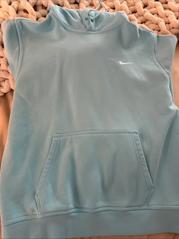 Nike Light Blue Pullover Hoodie - Image 6