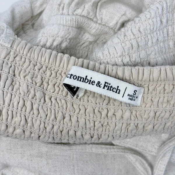 Abercrombie‎ & Fitch Cream Linen Blend Mini Dress - Image 4