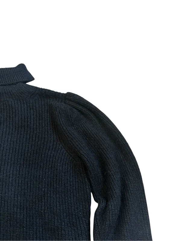 J.Crew Puff Sleeve Alpaca Merino Wool Turtleneck Sweater Black Fall Capsule - Image 5