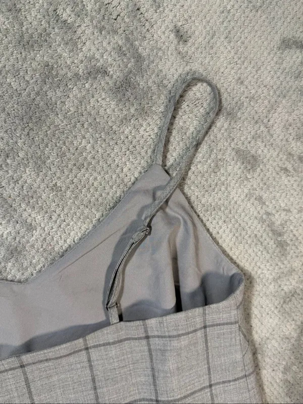 Banana Republic Women’s S Gray Windowpane Plaid Wool Blend Cami Tank Top Busines - Image 12