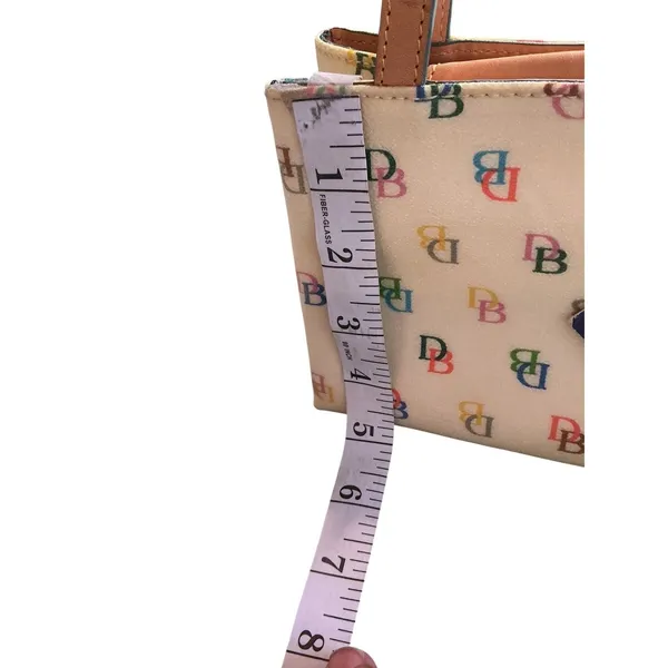 Dooney & Bourke‎ Tiny East/West Bag White Multi Color Monogram Mini Tote WI396 - Image 10